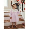 thumbnail image 3 of BemeyourBBs Jesus Loves Me Baby Girl Outfit Toddler Girls Christmas Easter Dress Christian Baby Clothes Ruffle Long Sleeve Crew Neck Striped Dress Baptism Church Outfit, 3 of 9