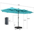 thumbnail image 2 of Autlaycil 15' Market Patio Umbrella and Matching Base with Crank System and 48 Solar Powered LED Lights for Outdoor, Market, Beach, Garden, Yard, Party, Blue, 2 of 6