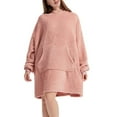 thumbnail image 3 of Oversized Blanket Hoodie Sweatshirt, Wearable Lounging Pullover for Adults Women Men Pink One size, 3 of 8