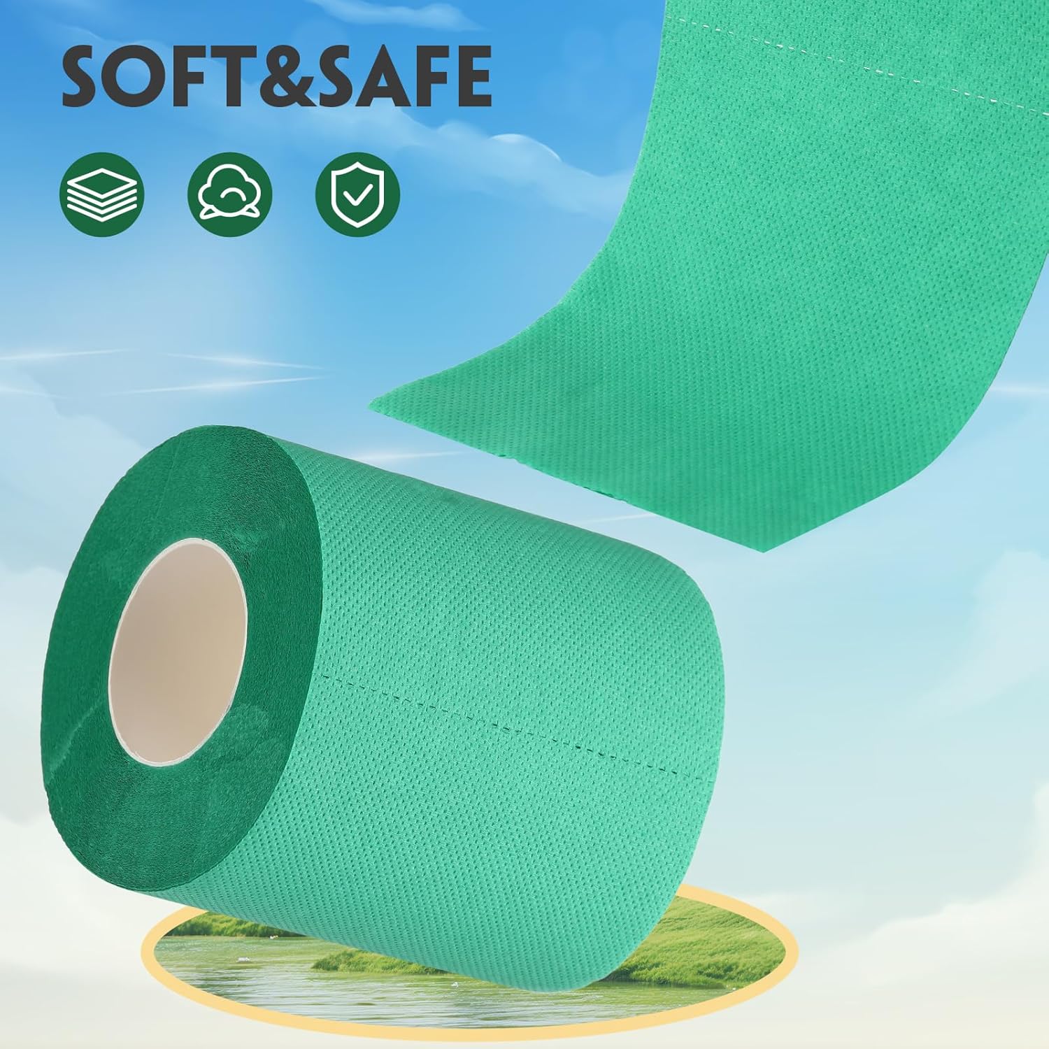 8 Rolls Colored Toilet Paper Multicolor Funny Novelty Toilet Paper Gift Sustainable and Soft for Home Decoration, Office, Halloween, Fall, Xmas Party, Camping, Travel(Multicolor)