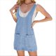 thumbnail image 2 of Vestido Vaquero Informal Sin Mangas para Mujer, Cuello Redondo, Estilo Vintage, Holgado, con Bolsillos, Azul , Talla L, 2 of 6