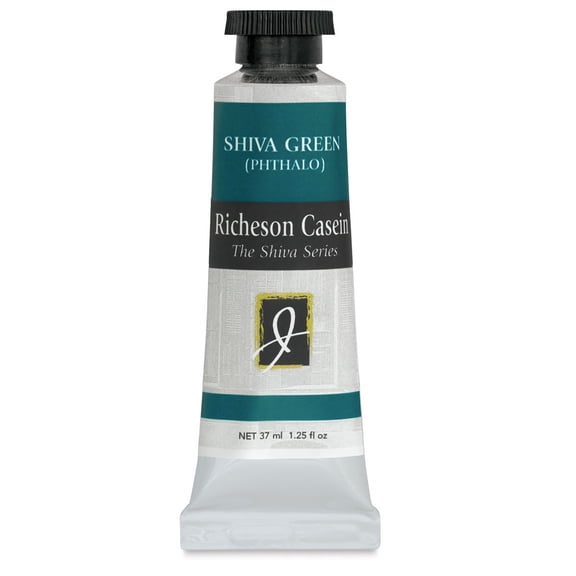 Richeson Casein Paint the Shiva Series - Shiva Green (Phthalo), 37 ml tube
