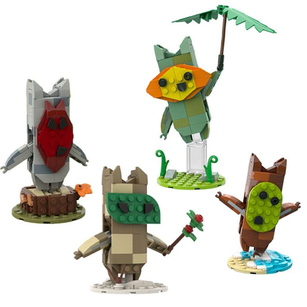 Bloques de construcción Moc Zeldaed Yahaha Korok, juego de figuras de acción, juego de semillas, guardián, Keglo, juguetes para niños, regalo para niños