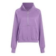 thumbnail image 5 of Ccpelsie Women's Fall Sweatshirts Long Sleeve Half Zip Comfort Pullover Winter Fashion Clothes(Purple,L), 5 of 6