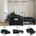 thumbnail image 5 of Black Sofa Bed Pull Out Couch, USB Charging Ports & Adjustable Backrest, 5 of 10
