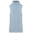 thumbnail image 5 of Socal Look Women's Sleeveless Turtleneck Sweater Top in Stretchable Viscose Blue Bell, XL, 5 of 6