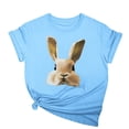 thumbnail image 1 of Tops de Cuello Alto para las Mujeres Amante Impreso Camiseta Cuello Redondo Manga Corta, Poliéster Spandex, 1 of 7