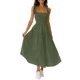 thumbnail image 2 of VISgogo - Vestido sin mangas para mujer, color sólido/estampado, busto fruncido, escote cuadrado, espalda abierta VISgogo  moda, 2 of 7
