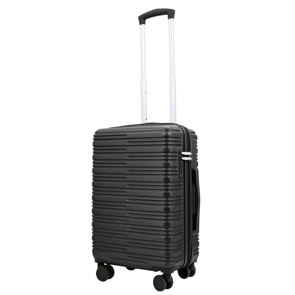 Expandable 20-inch Carry-On Hardside Luggage with 360° Spinner Wheels and Combination Lock, Black
