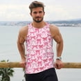 thumbnail image 6 of Fotbe Pink bows Pattern Men's Quick Dry Workout Tank Top Gym Muscle Tee Fitness Bodybuilding Sleeveless T Shirt Breathable Workout Shirt-Large, 6 of 7