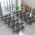 thumbnail image 4 of 2 PCS Folding Conference Table on Wheels,47.2 IN Modular Flip-Top Conference Room Table for 6–12 People, Mobile Training & Meeting Table for Office Classroom School, Space-Saving Design, 4 of 8