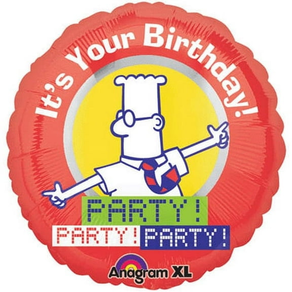 18 inch Dilbert Birthday Party Anagram Foil Mylar Balloon - Party Supplies Decorations