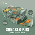 thumbnail image 2 of Cook With Color 2-Pack 8-Compartment Snackle Box, Charcuterie and Snack Container, Divided Serving Tray with Lids and Handle, Dishwasher Safe, Sage, 2 of 9