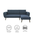 Novogratz Brittany Sectional Futon Sofa, Blue Linen