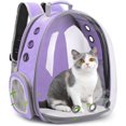 thumbnail image 1 of Mochila para gatos/mochila para gatos con burbujas, expandible, plegable, transpirable para perros pequeños y medianos, gatos, cápsula espacial, ventana de burbujas, mochila para mascotas para senderi, 1 of 4
