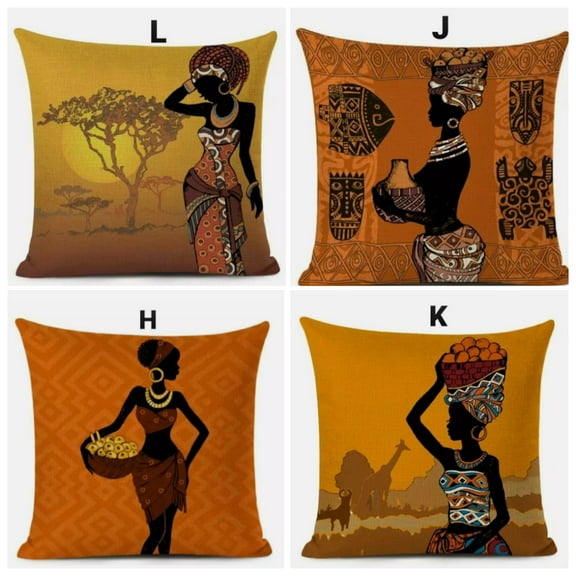 African Ethnic Throw Pillow Covers Set of 4 decorative Throw pillow cases 18x18 inches