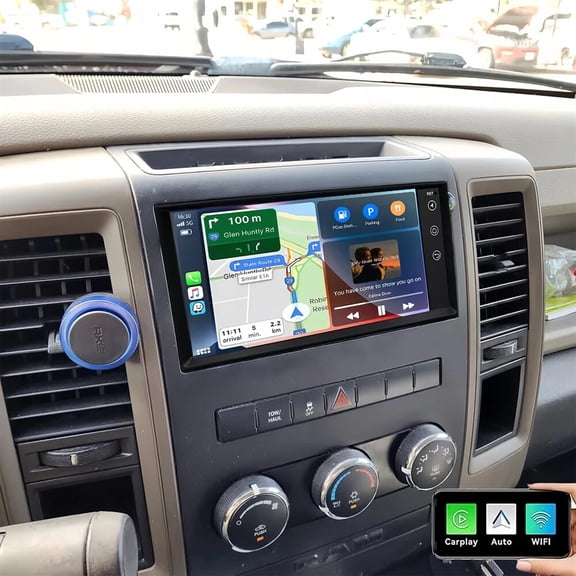 Eforcase Android 13 Car Stereo for Ram 1500 2009-2012 Support Wireless Carplay Android Auto, 7 inch IPS Touchscreen Car Radio with WiFi GPS Mirror Link Bluetooth FM/RDS SWC   Backup Camera