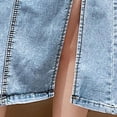 thumbnail image 5 of LYMAYTER 5-14Y ‌‌Young Women Girls Denim Skirt Summer Mid-Length Stretch Waist High-Slit‌, 5 of 8