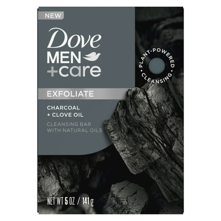 Dove Men Care Care Exfoliate Cleansing Bar - Charcoal   Clove Oil - 5 oz Packaging may vary