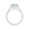thumbnail image 2 of Angara Natural 1.95 Ct. Aquamarine with Diamond Halo Ring in 14K White Gold for Women (Ring Size: 12), 2 of 9