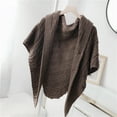 thumbnail image 3 of Triangular Scarf Shawl with Leather Buckle, 6-in-1 Wrap Poncho for Women,175*115cm,caramel, 3 of 19
