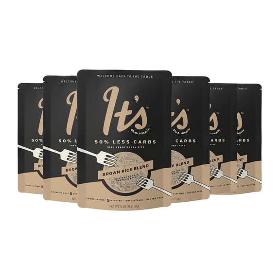 It’s That Simple Brown Rice Blend from It's Skinny, 50% Less Carbs, Certified Gluten-Free, Non-GMO & Vegan, Cooks in 5 Minutes – 5.29 oz (Pack of 6)