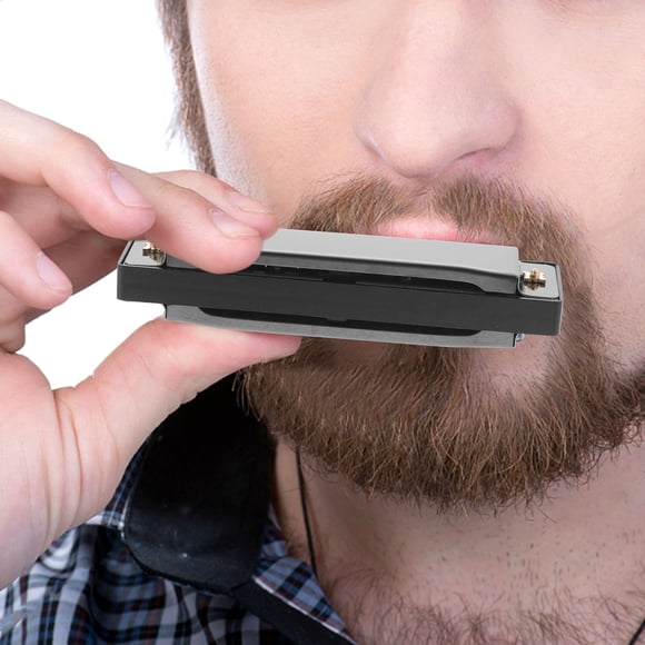 RENACLIPY Professional Black Harmonica for Students and Musicians with Mellow Tone and Full Expression