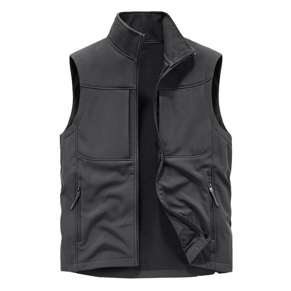 JHLZHS Jacket Men Autumn and Winter Men's Vest Outdoor Casual Jacket Jacket Double Wear Plus Thickening Winter Work Jacket for Men 978
