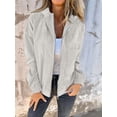 thumbnail image 6 of Women'S Solid Color Corduroy Jacket Minimalist Style Hooded Zip Front Coat Casual Outerwear Milky White 5XL, 6 of 8