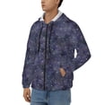 thumbnail image 3 of Vsdgher Watercolor Indigo Mens Hoodies Zip Hoodie, Hoodies for Men, Zip-up Hooded Sweatshirt-XX-Large, 3 of 5