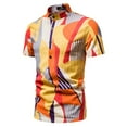 thumbnail image 2 of Camisa de manga corta con botones y solapa con estampado hawaiano para hombre Pompotops  oipoqjl48001, 2 of 9