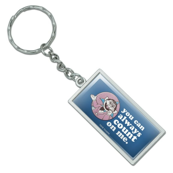 Rectangle  Sesame Street You Can Count on Me Keychain in Chrome Plated Metal