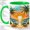 Green, variant on Palm Tree Sunset Accent Mug, 11oz Ceramic Coffee Cup for Beach Lovers