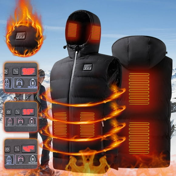 EGNMCR Ski Clothing Winter Warm Men Women Heating Vest USB Infrared Flexible Electric Outdoor Jacket Heating Vest