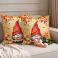 thumbnail image 2 of Red Gnomes Fall Outdoor Waterproof Pillow Covers, Thanksgiving Pumpkin Maple Eucalyptus Rustic Decorative Square Throw Pillowcase Sofa Cushion Sham for Patio/Couch/Chair, 20"x20" 2 Pack, 2 of 8