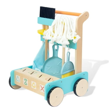 Wooden Baby Push Walker for 1 Year Old and up, Toddler House Cleaning Push Toys for Boys Girls