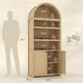 thumbnail image 6 of 81" Tall Arched Kitchen Pantry Storage Cabinet, 6-Tier Bookcase with 2 Doors for Living Room, Kitchen, Home Office, Oak, 6 of 7