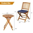 thumbnail image 5 of Gymax 3PCS Folding Patio Conversation Set Acacia Wood Bistro Set w/ Cushions, 5 of 10