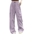 thumbnail image 1 of Pantalon Cargo Ample pour Femmes - Jambe Grand à Cordon, Polyester - Mode Urbaine/Hip Hop - S-TTG, 1 of 5