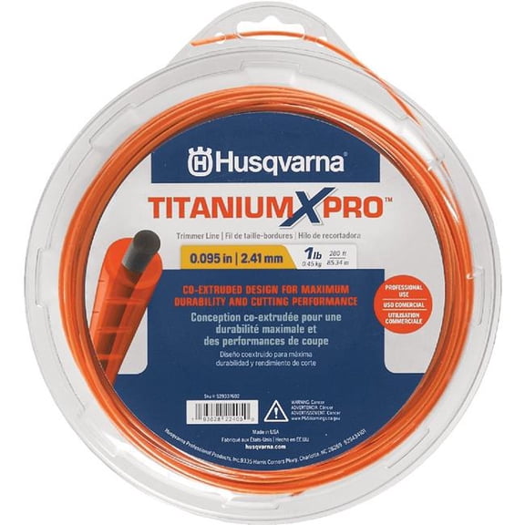 Husqvarna Forest & Garden 153234 200 ft. 0.95 in. 1 lbs Titanium X Pro Trimmer Line Gauge Orange Donut Trimmer Line