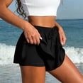 thumbnail image 5 of Inleife Fashion Women Casual Shorts Casual Solid Color Pleats Pocket Beach Shorts Beach Swim Trunks, 5 of 6