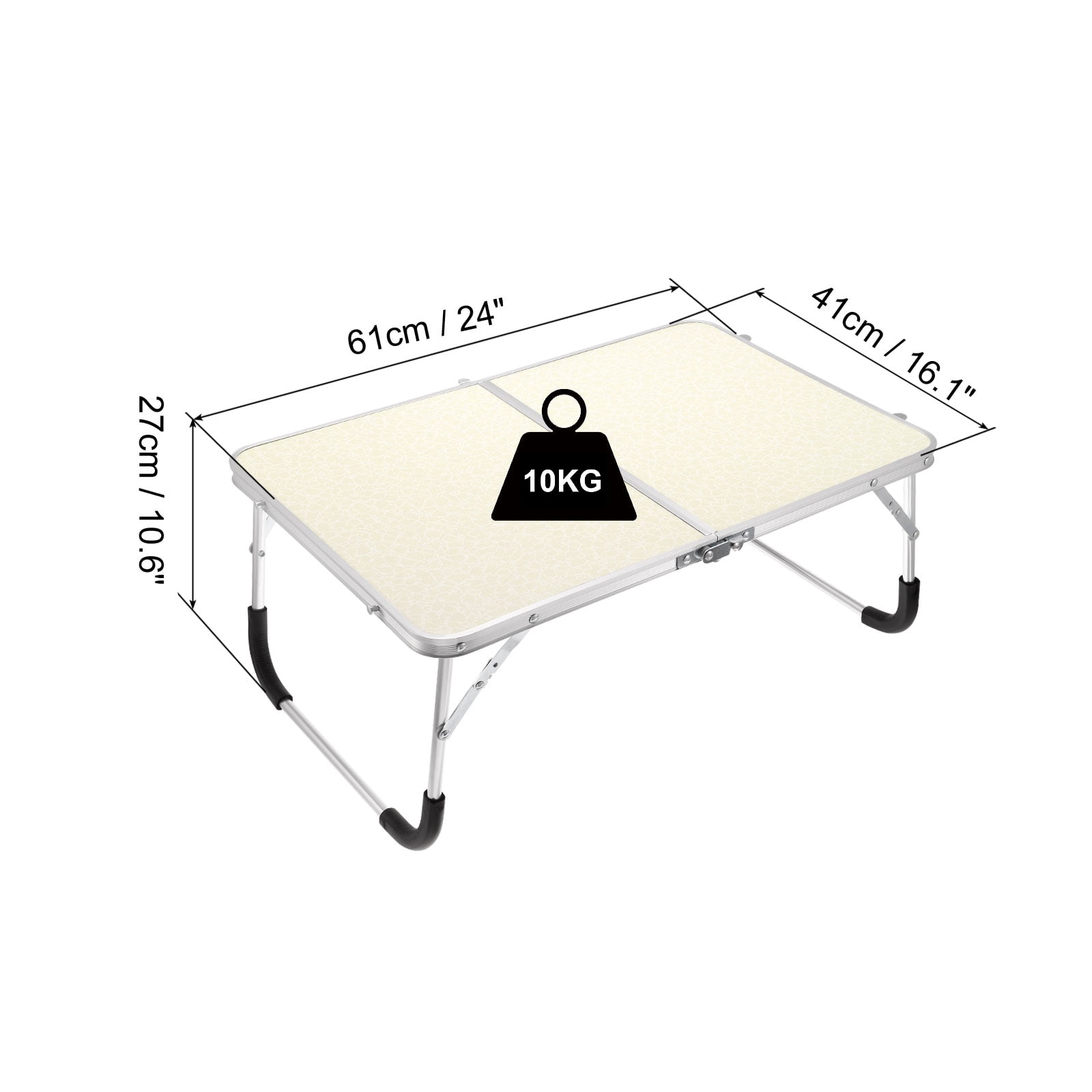 Uxcell Foldable Laptop Table Picnic Bed Tray Tables Snacks Reading Desks, White