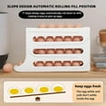 thumbnail image 2 of 28 Eggs Egg Holder for Fridge, Rolling Egg Dispenser for Refrigerator Automatically, 4 Tiers Fridge Egg Rack, Space-Saving Egg Dispenser Large Capacity Egg Dispenser Container Tray (White), 2 of 5