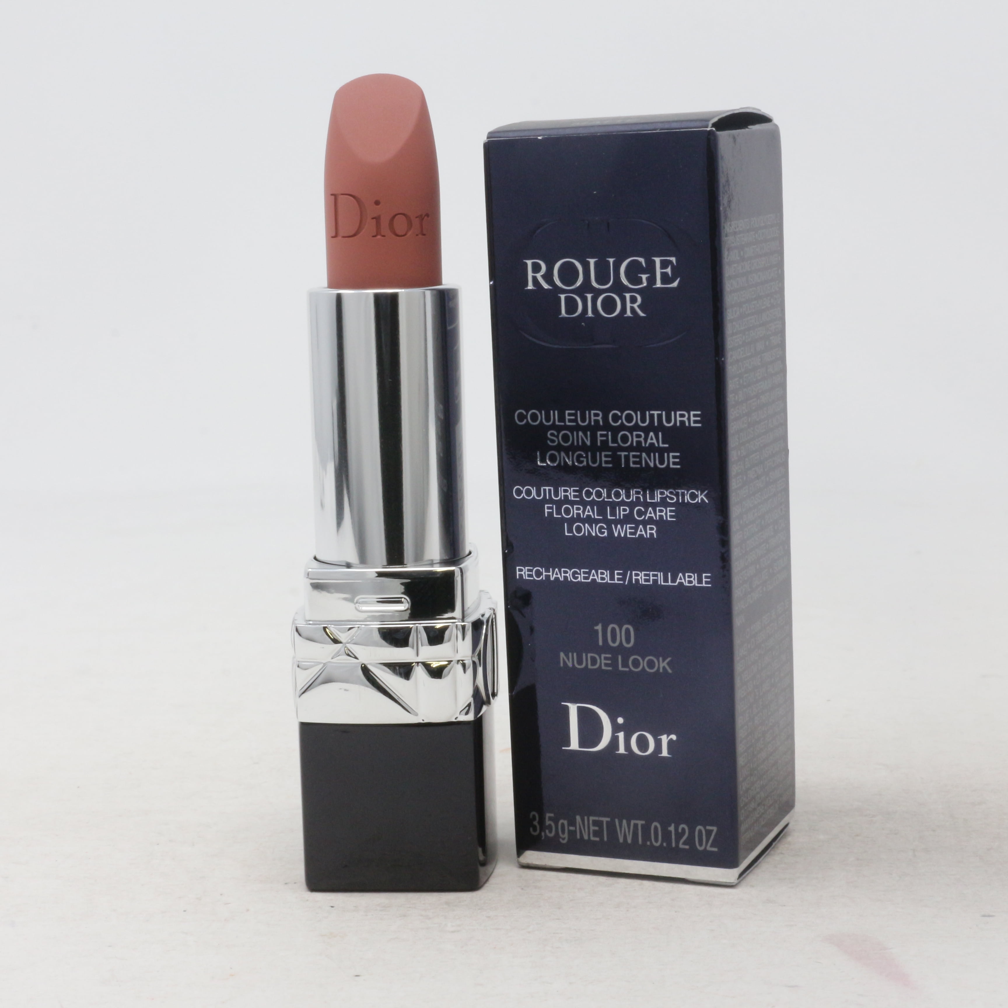 Rusland Kalmte Mannelijkheid Christian Dior Rouge Dior Couture Lipstick Matte - 100 Nude Look 0.12 oz  Lipstick (Refillable) - Walmart.com