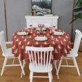 thumbnail image 2 of Red Christmas Tree Pattern Round Tablecloth 60"x60",Wrinkle Wipeable Table Cloth for Kitchen Dining Room Picnic Patio Party, 2 of 6