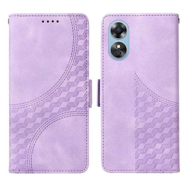 Funda GANGXUN para OPPO A17 4G con diseño acolchado elegante, cuero PU, protección total y ajuste preciso