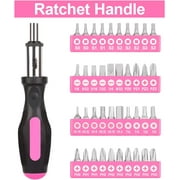 THINKWORK 122-Piece Pink Tool Kit with 3.6V Rotatable Electric Screwdriver-Ladies Home Work Kit
