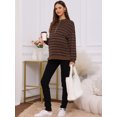 thumbnail image 3 of DARING DIVA Women's Maternity Mock Neck Long Sleeve Half Zip Sweatshirt 2XL Brown, 3 of 8