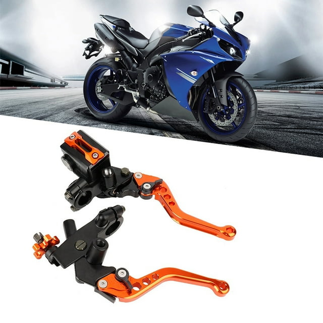 Motorcycle Brake Master Cylinder Levers, Universal Fit 7/8inch Handlerbar, Adjustable CNC Aluminum Reservoir Kit