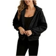 thumbnail image 2 of Dxzfnsa Women's Cropped Fleece Jackets Winter Warm Button Down Fuzzy Zipper Up Coats Casual Solid Color Outerwear with Pockets, 2 of 9